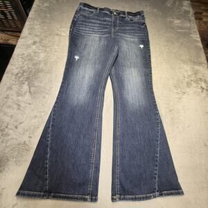 M Jeans By Maurices Jeans Womens XL Blue Flared Super High-Rise Medium Wash